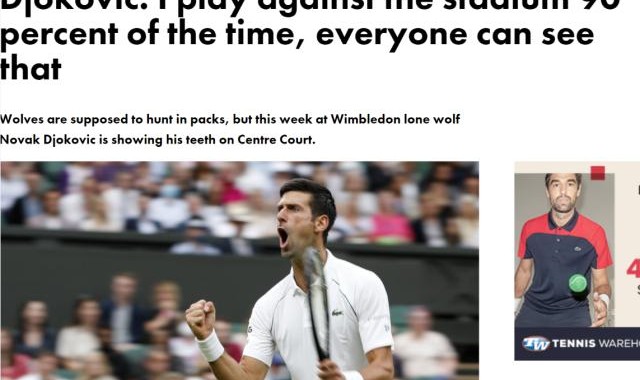 开云娱乐-德约：“90%的比赛，我都还要和现场球迷对抗”